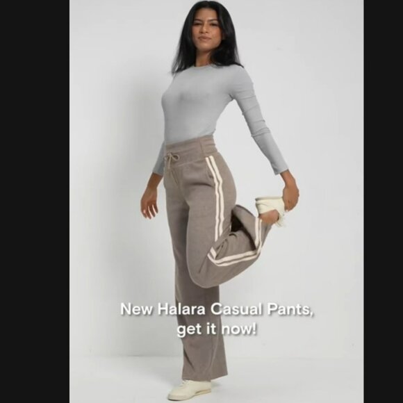 NWT HALARA Tummy Control Pants Rib Knit Wide Leg - Picture 2 of 14